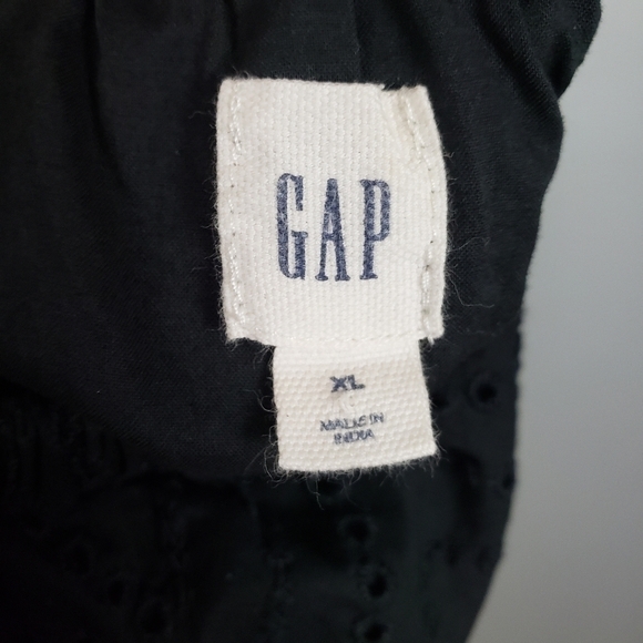 GAP Off Shoulder Eyelet Mini Dress Black Sz XL - Picture 7 of 8